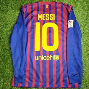Messi Barcelona 2011 2012 Long Sleeve Soccer Jersey Shirt M SKU# 419878-486